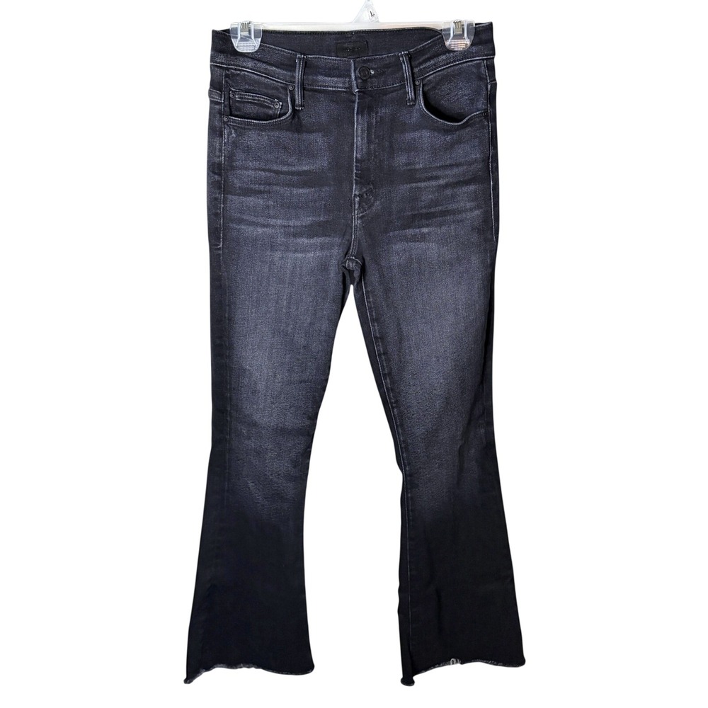 MOTHER The Weekender Fray Jeans Womens 28 Dark Blue Thunder Road Grunge Edgy